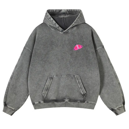 👻Cute Bug Print Washed Hoodie for Men
