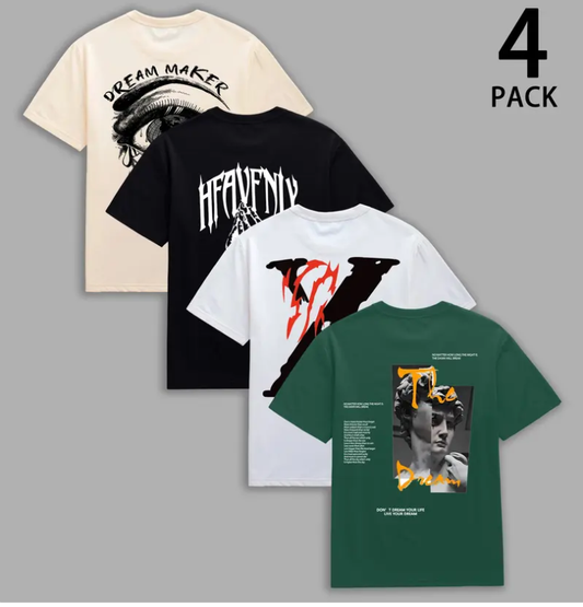 👻Men's 4-Pack Oversized Graphic T-Shirts