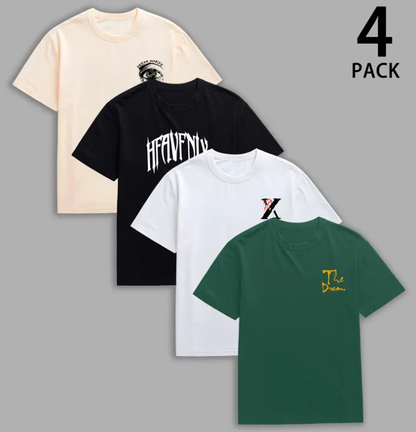 👻Men's 4-Pack Oversized Graphic T-Shirts