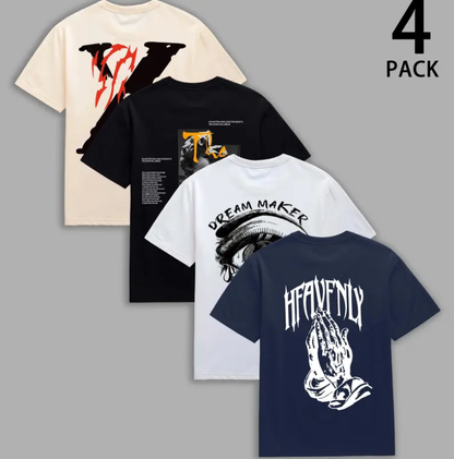 👻Men's 4-Pack Oversized Graphic T-Shirts
